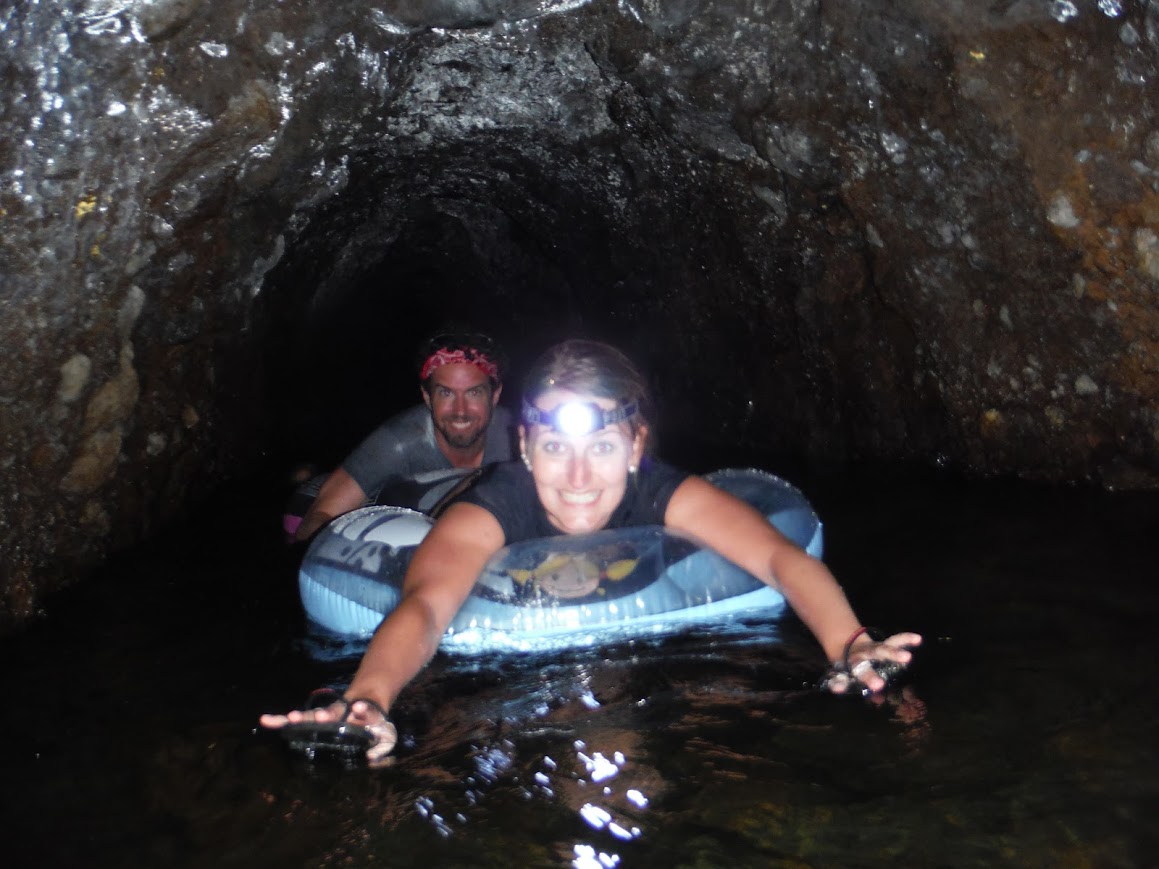 Jurassic Tunnel Tour man and woman in cave